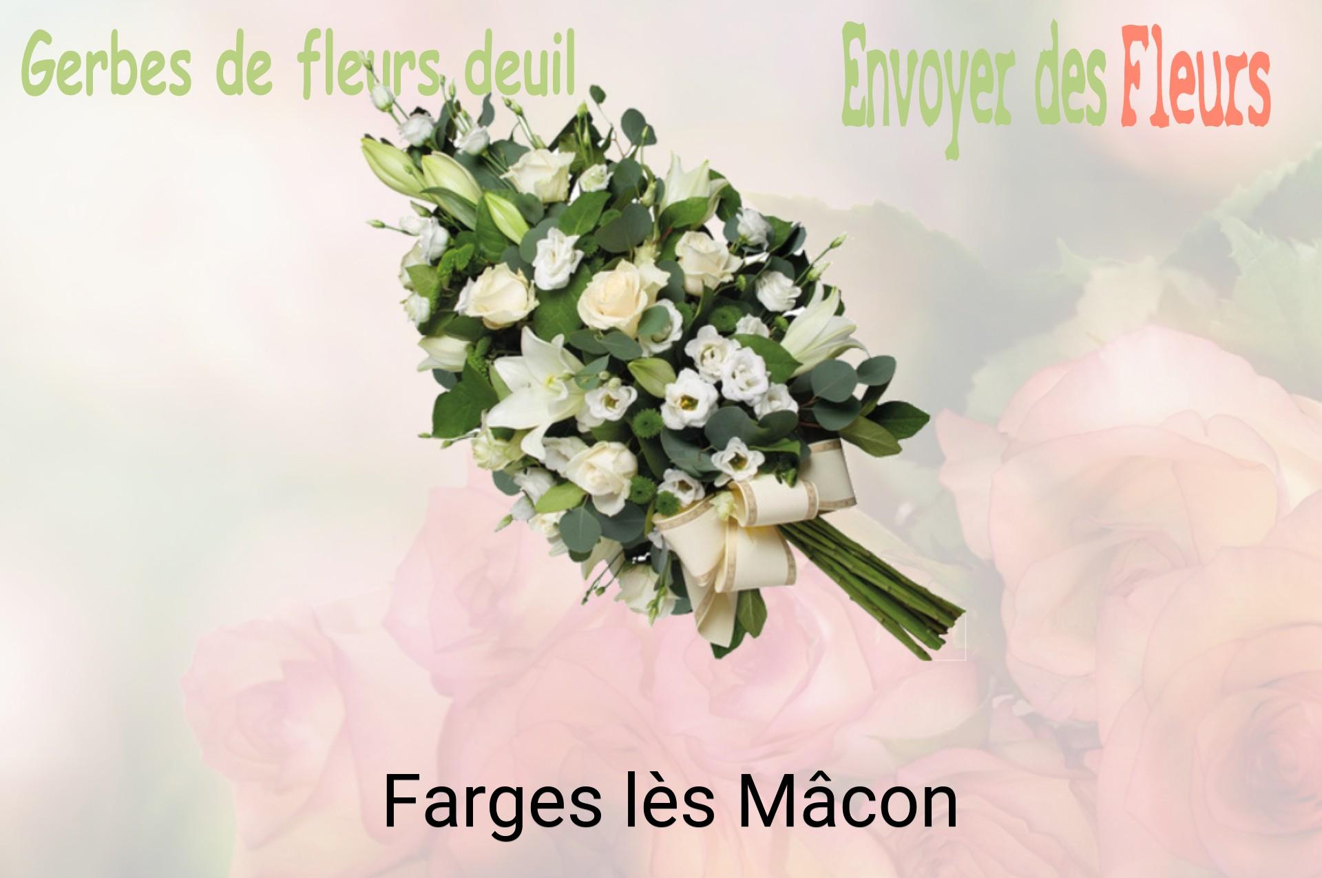 Gerbe de fleurs de deuil livrée à Farges-lès-Mâcon
